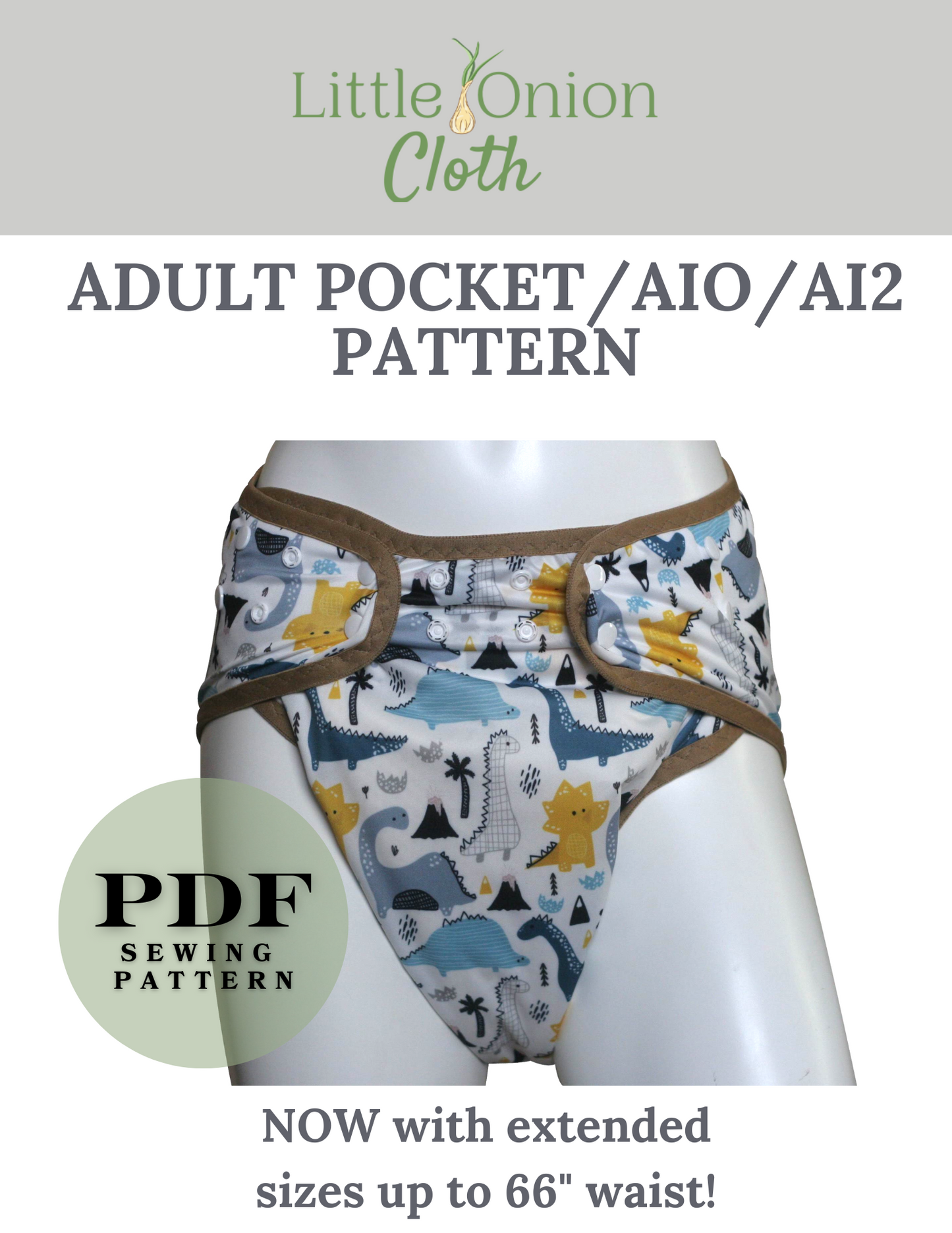 Adult Pocket, AIO, AI2 Sewing Pattern -Updated