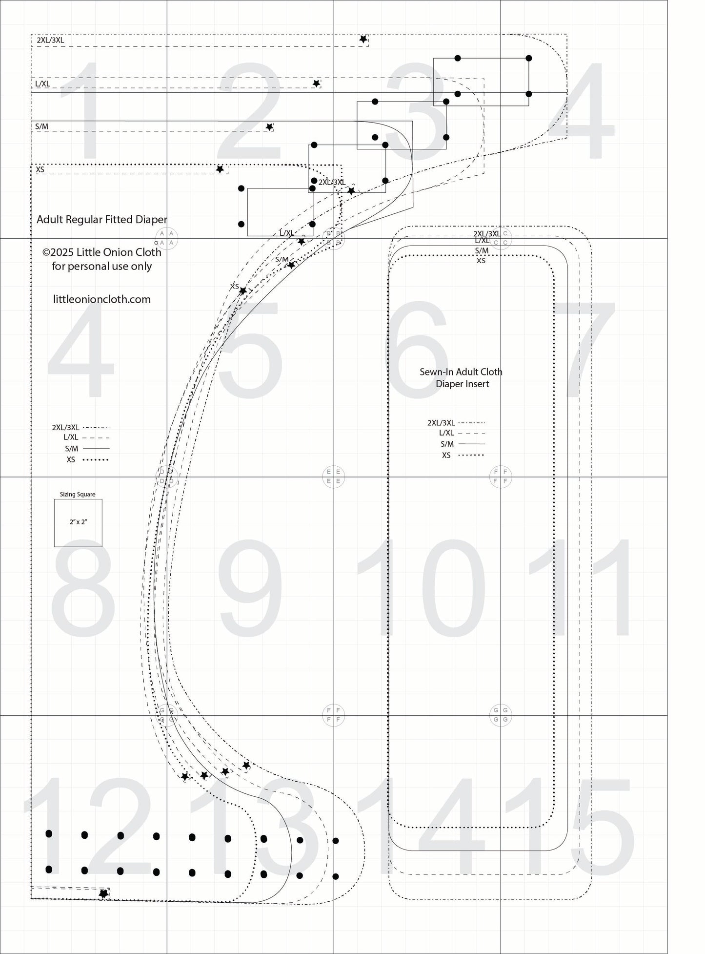 Fitted Adult Cloth Diaper PDF Sewing Pattern