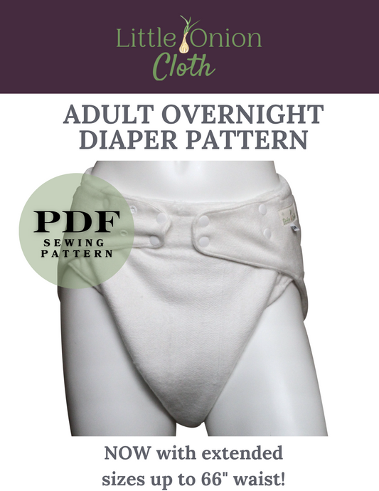 Overnight Adult Cloth Diaper Sewing PDF Pattern