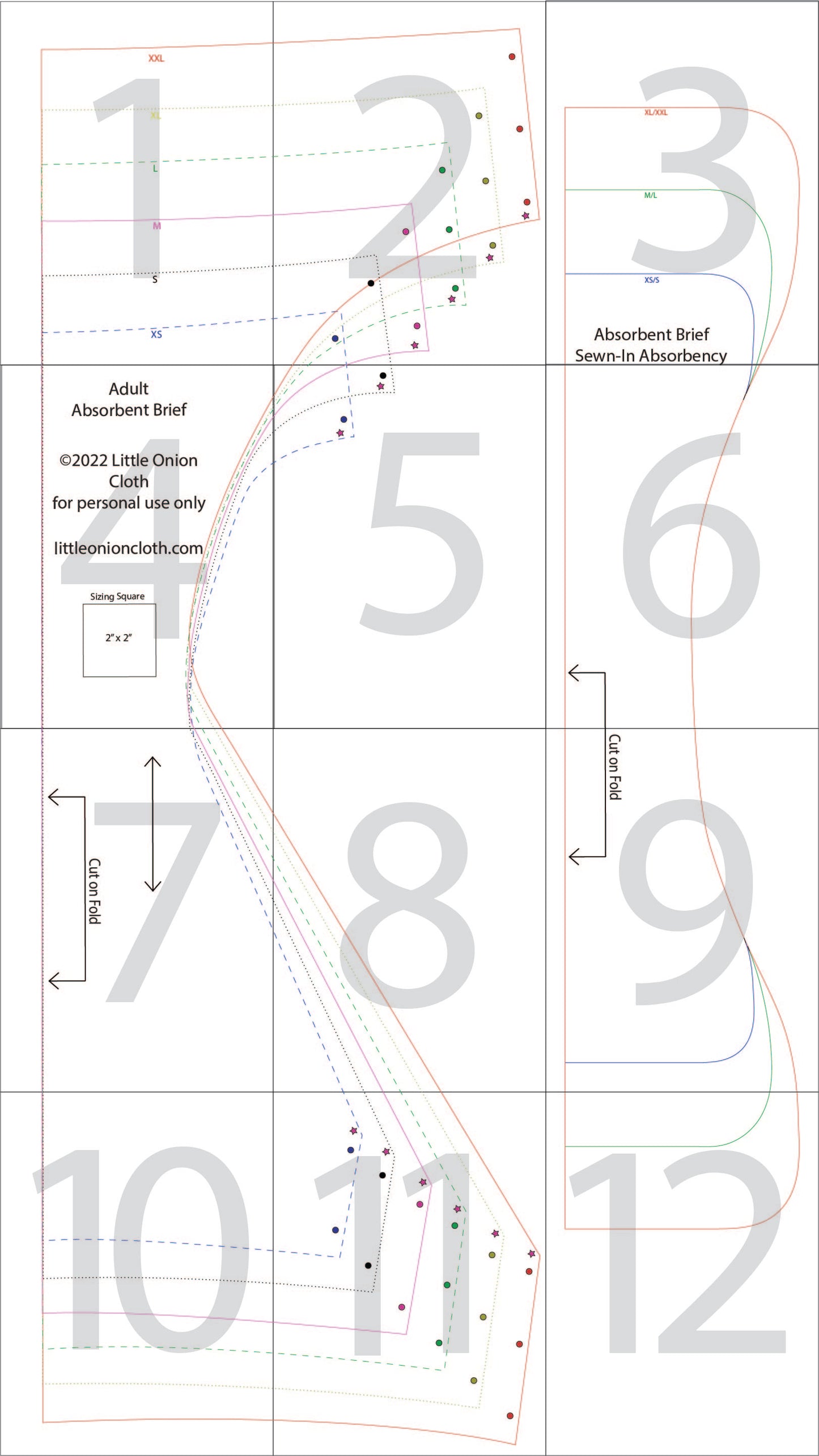 Adult Absorbent Brief PDF Sewing Pattern