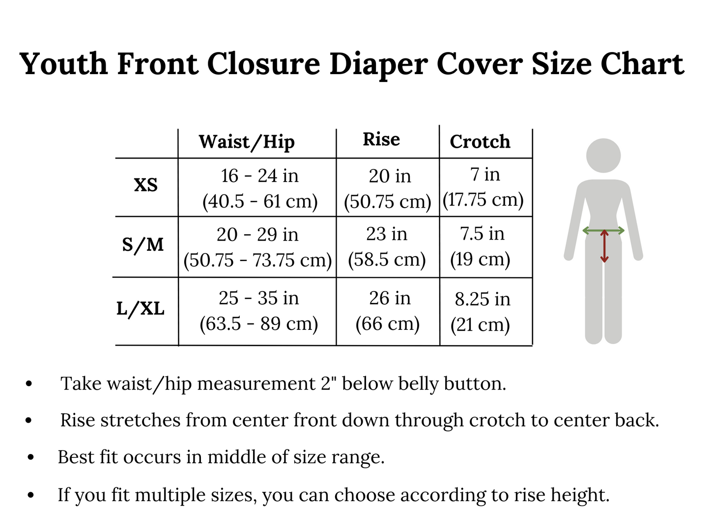 Youth Front Closure Diaper Cover Sewing Pattern